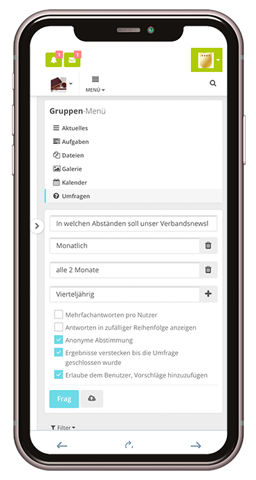 App-Screenshot-Umfrage-Verband